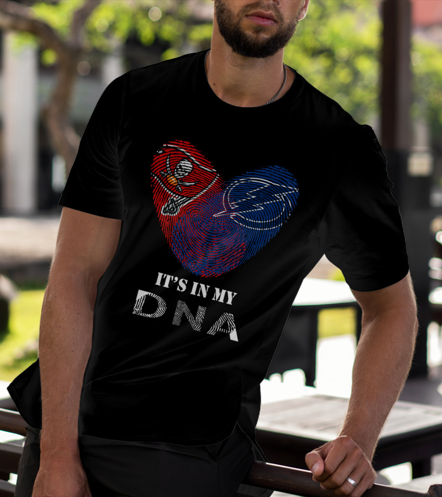Buccaneers Lightning Fingerprint Heart It's In My DNA T-Shirt