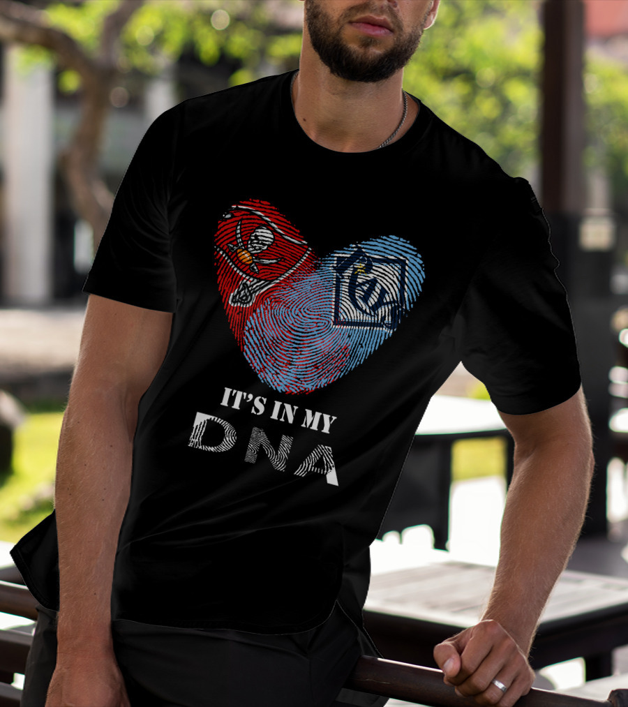 Buccaneers Rays It's In My DNA Fingerprint Heart T-Shirt