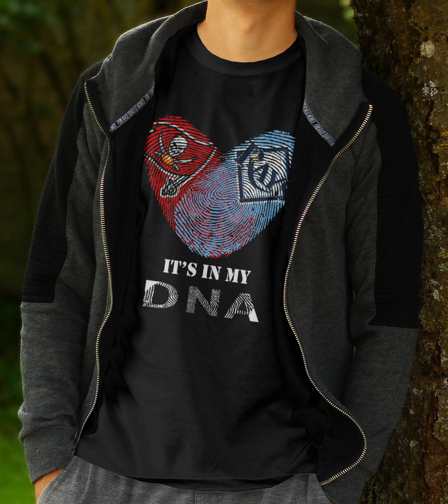 Buccaneers Rays It's In My DNA Fingerprint Heart T-Shirt