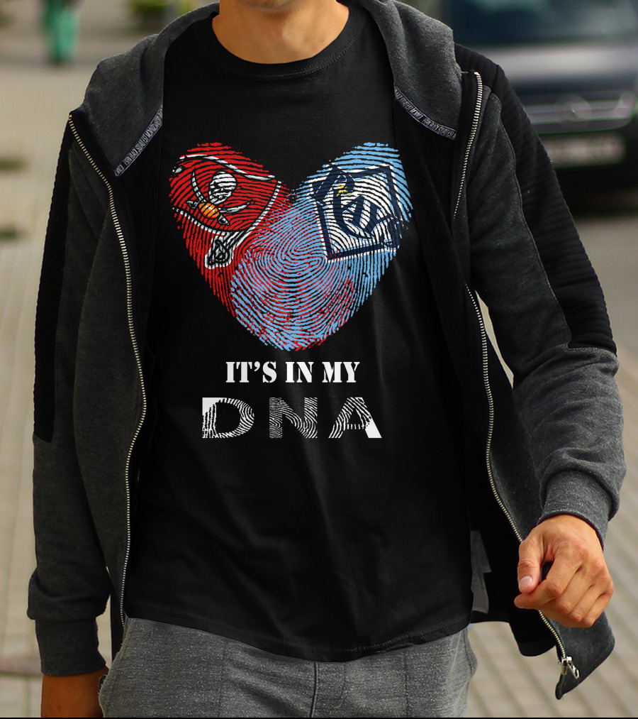 Buccaneers Rays It's In My DNA Fingerprint Heart T-Shirt