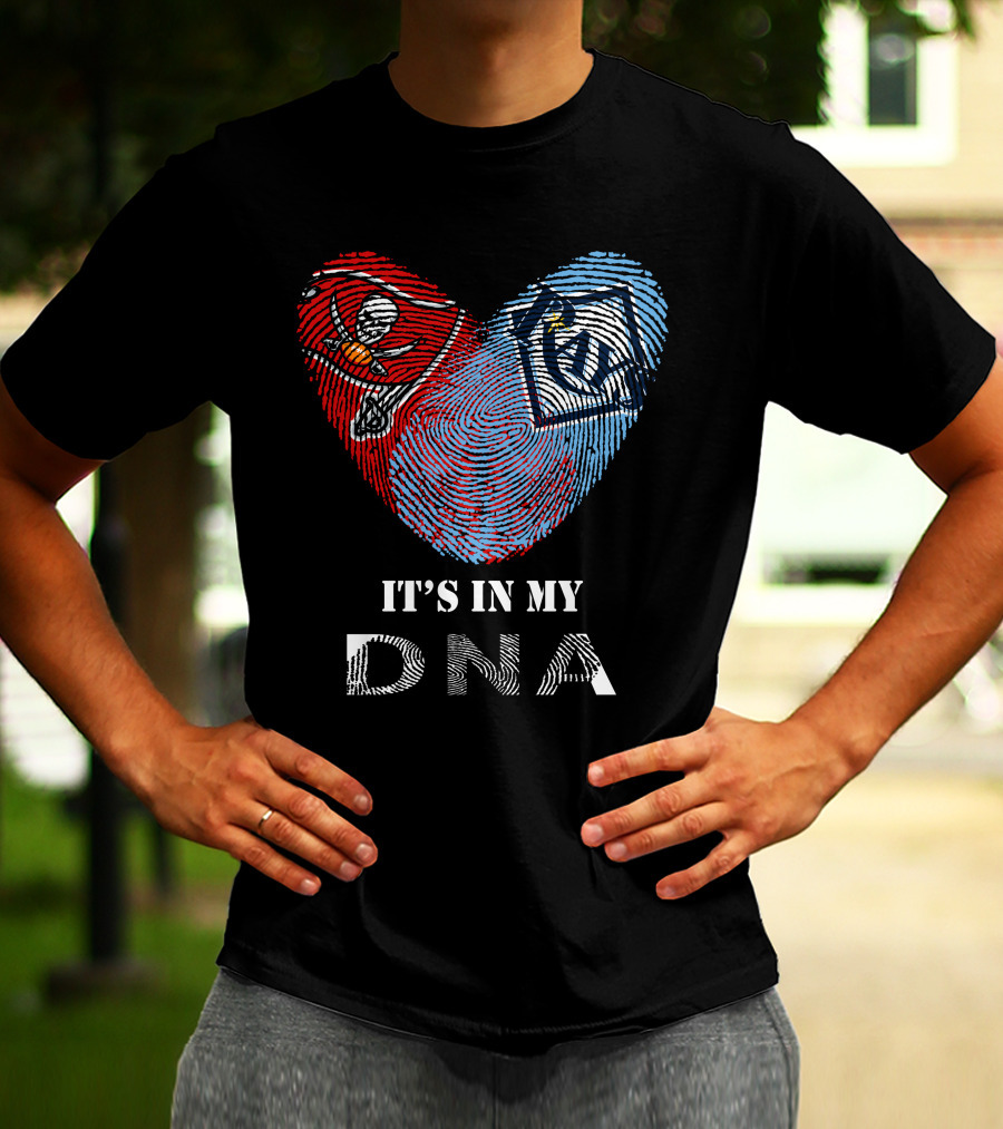 Buccaneers Rays It's In My DNA Fingerprint Heart T-Shirt