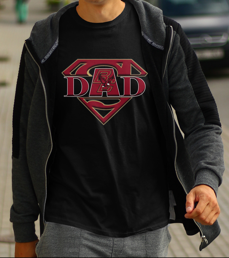Boston College Eagles Super Dad Superman Logo BC Emblem T-Shirt
