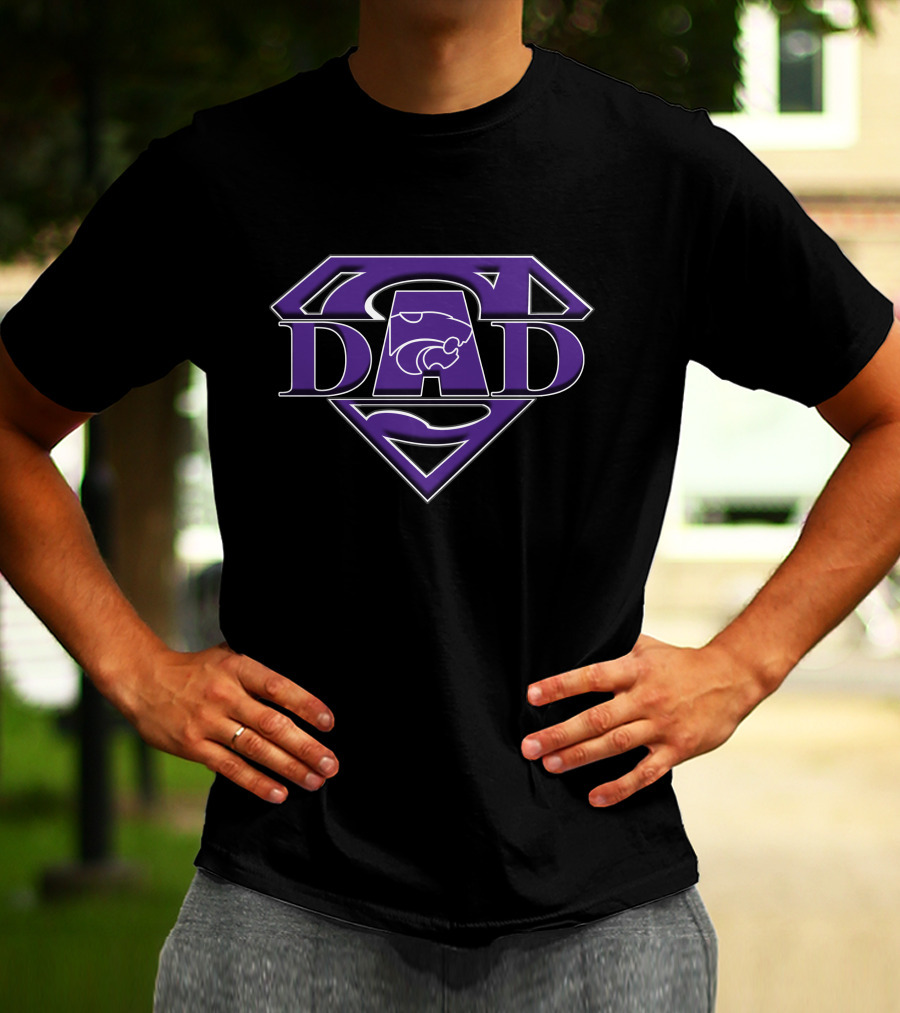 Kansas State Wildcats Super Dad Logo With Purple Emblem T-Shirt