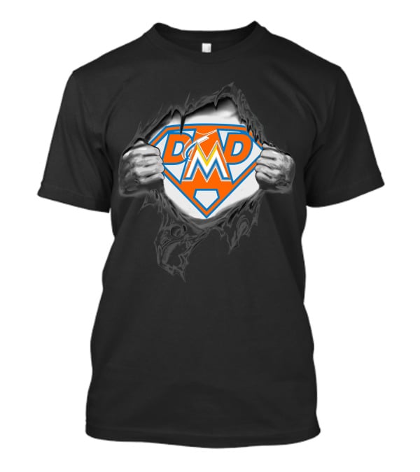 Miami Marlins Super Dad Hero Logo Superman Edition T-Shirt