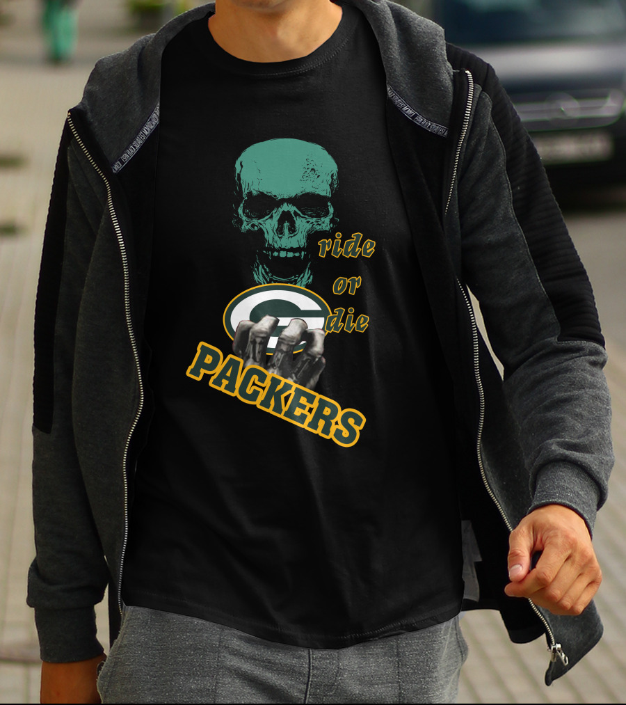 Packers Ride Or Die Skull Logo Fan Jersey T-Shirt