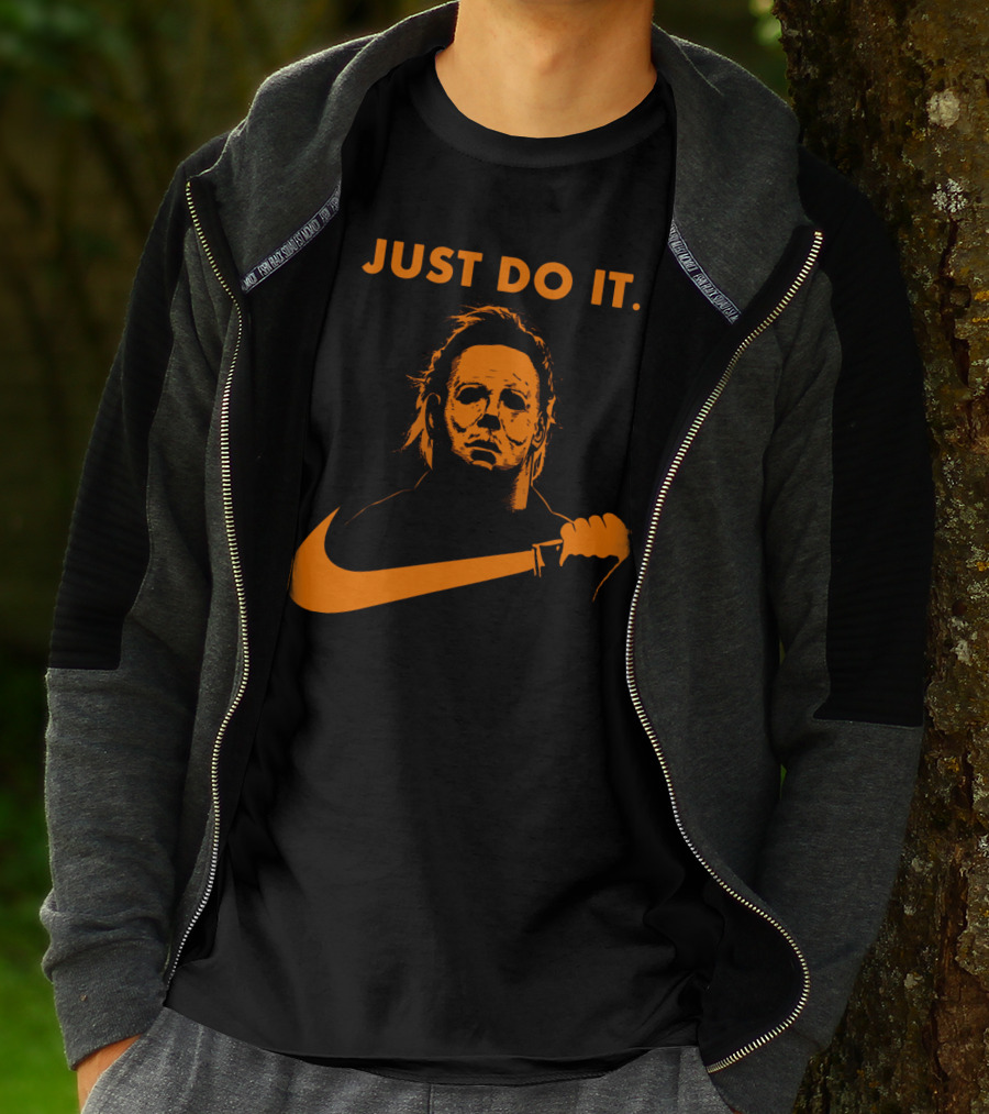 Just Do It Michael Myers Nike Halloween Knife T-Shirt