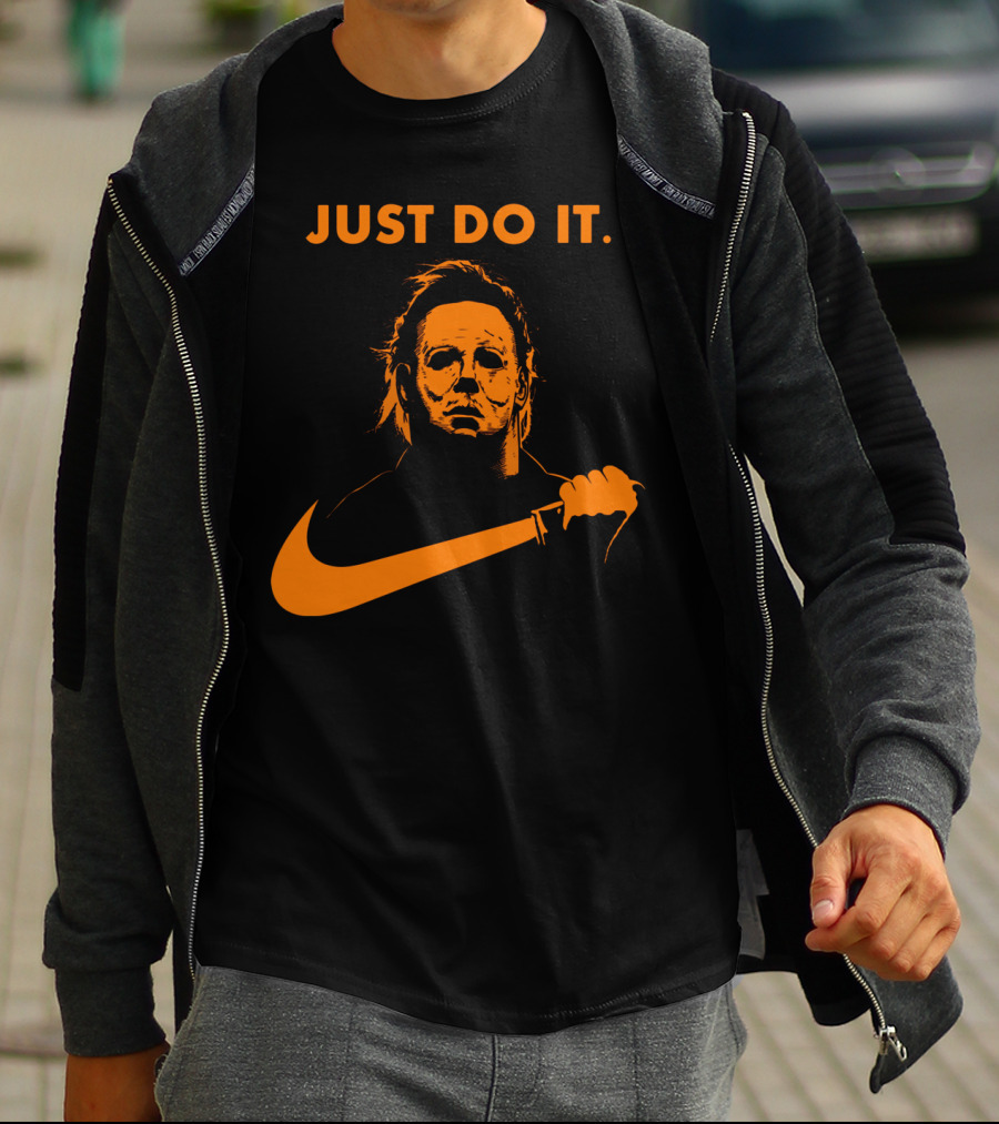 Just Do It Michael Myers Nike Halloween Knife T-Shirt