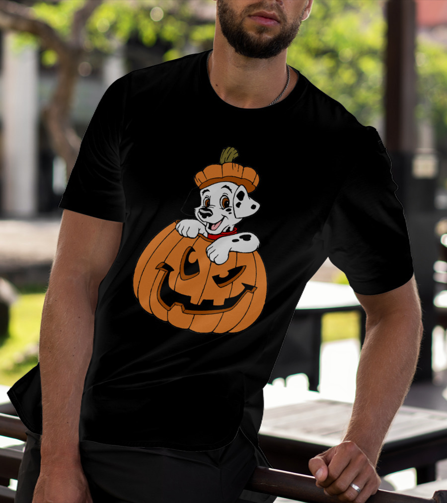 Mickey Mouse Minnie Mouse Halloween Dalmatian Pumpkin The Walt Disney Company T-Shirt