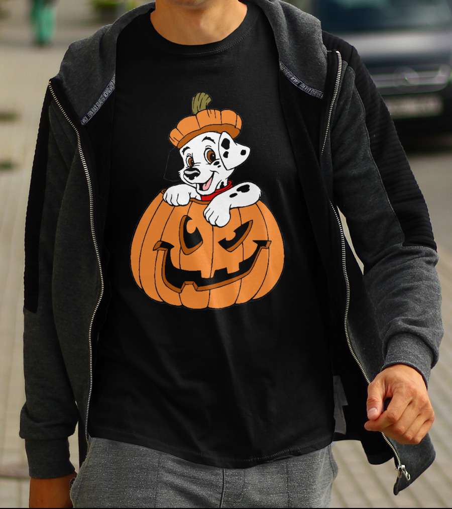 Mickey Mouse Minnie Mouse Halloween Dalmatian Pumpkin The Walt Disney Company T-Shirt