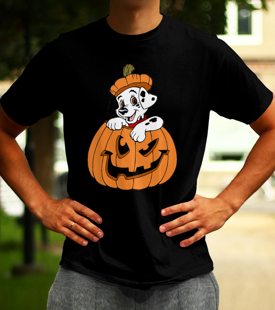 Mickey Mouse Minnie Mouse Halloween Dalmatian Pumpkin The Walt Disney Company T-Shirt