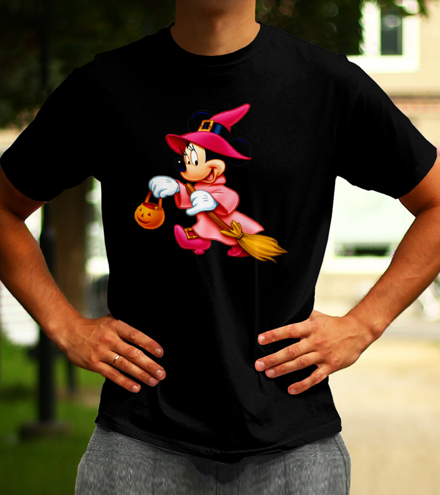 Minnie Mouse Halloween Witch Broomstick Trick Or Treat Magic Wands Donald Duck T-Shirt