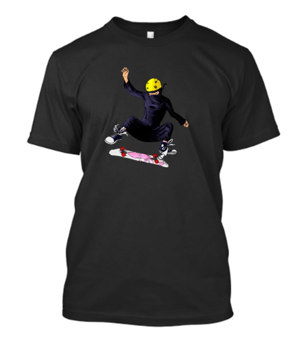 Halloween Skateboard Radical Islam Flying Trick Yellow Helmet T-Shirt