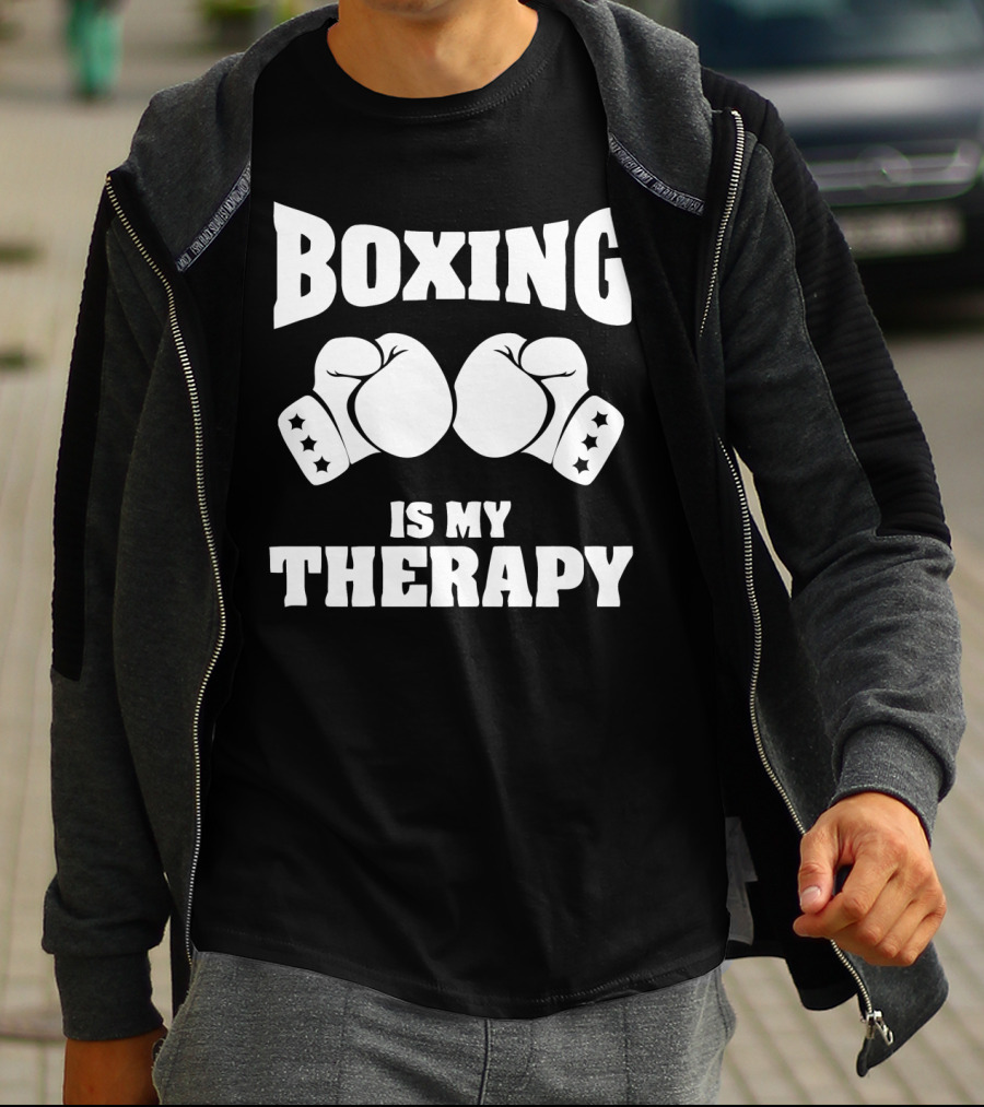 Boxing Gloves Icon Boxing Is My Therapy T-Shirt