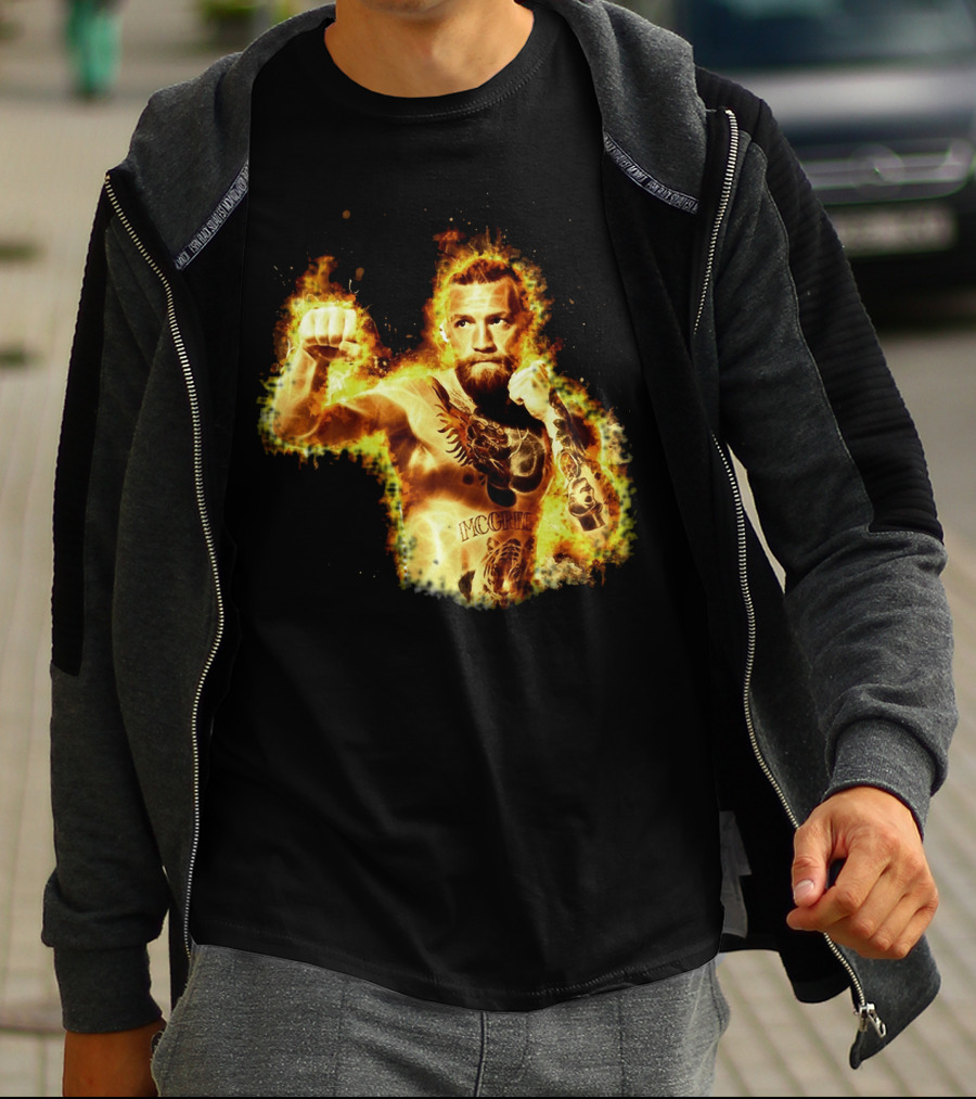 Conor Mcgregor Notorious Ufc 202 Fiery Fighter Mcgregor Tattoo Blaze T-Shirt