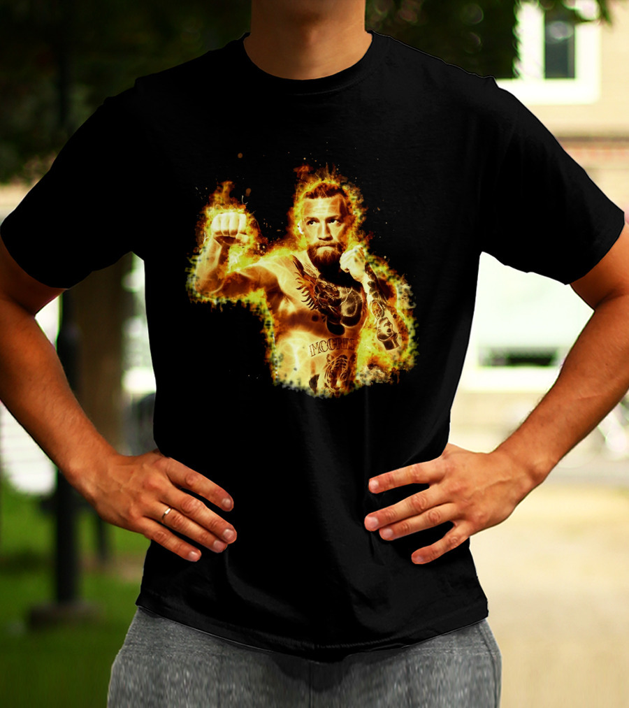 Conor Mcgregor Notorious Ufc 202 Fiery Fighter Mcgregor Tattoo Blaze T-Shirt