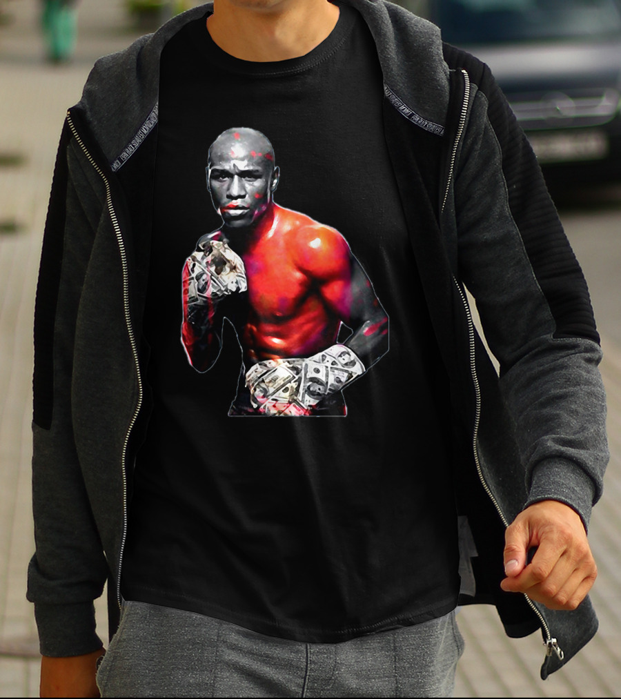 LesGo Men's Floyd Mayweather Jr Money Gloves Bold Boxing T-Shirt