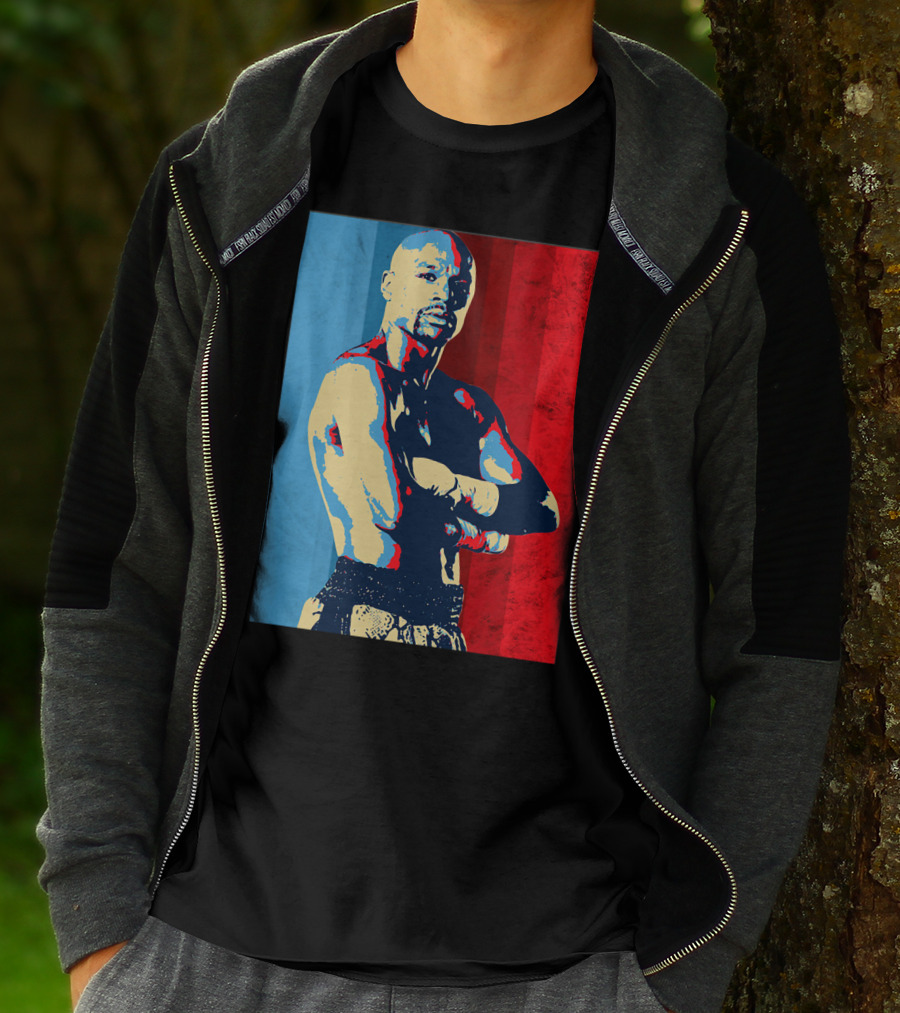 The Money Team Boxing Icon Vintage Red And Blue Stripes T-Shirt