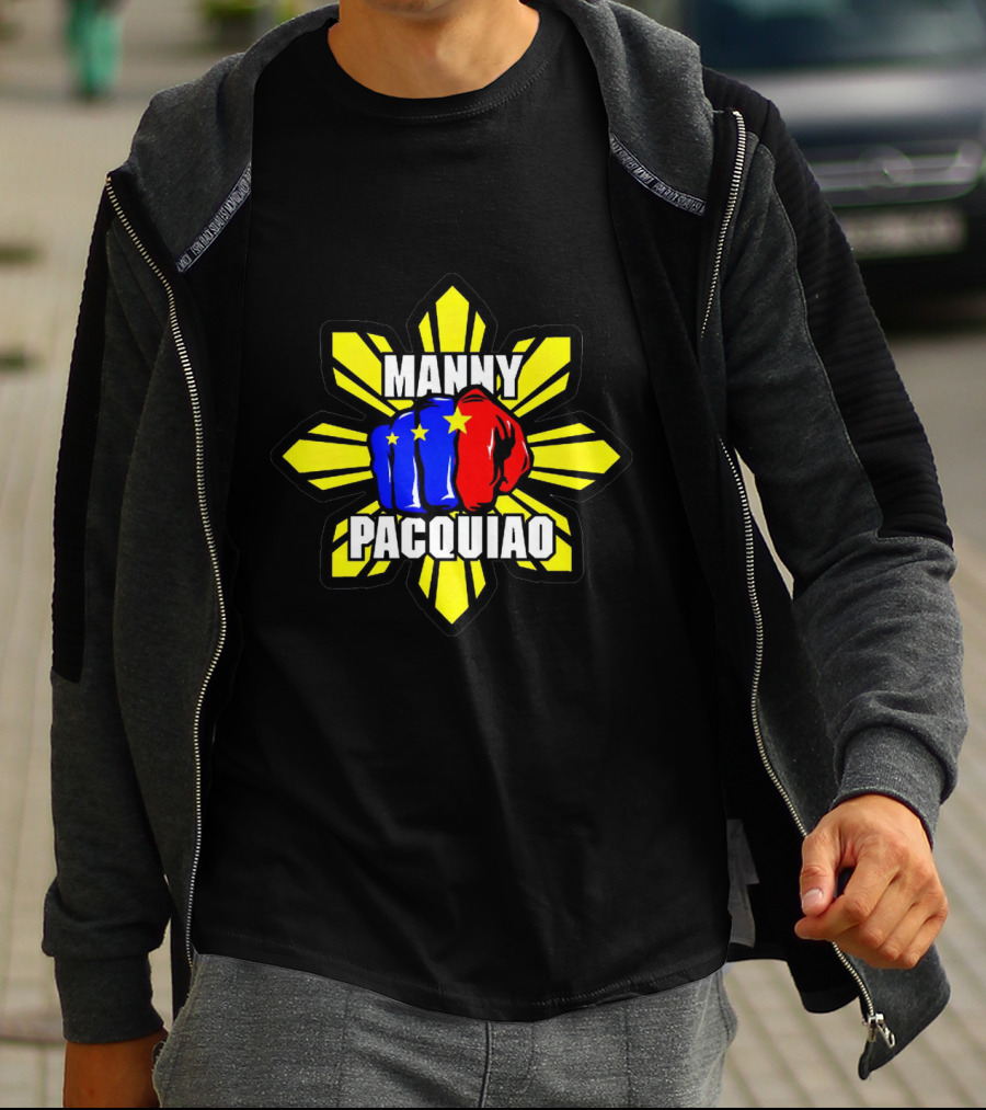 Manny Pacquiao Philippines Flag Fist Yellow Sunburst Star T-Shirt