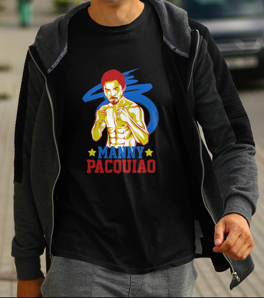 Manny Pacquiao Boxing Legend With Colorful Star T-Shirt