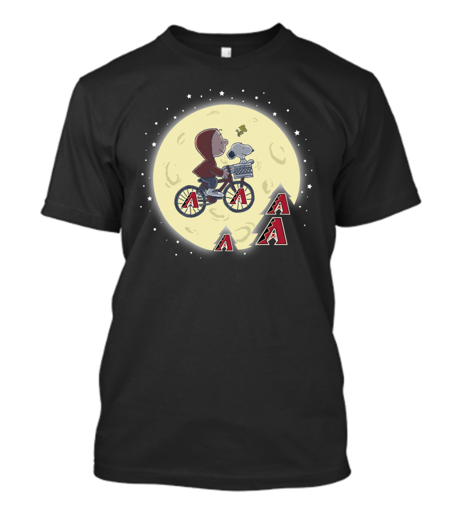Arizona Diamondbacks Peanuts E.t. Mashup Moon And Stars T-Shirt