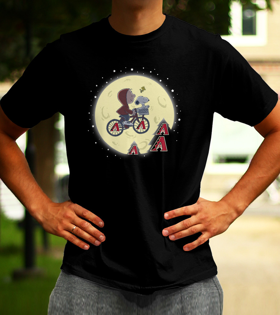 Arizona Diamondbacks Peanuts E.t. Mashup Moon And Stars T-Shirt
