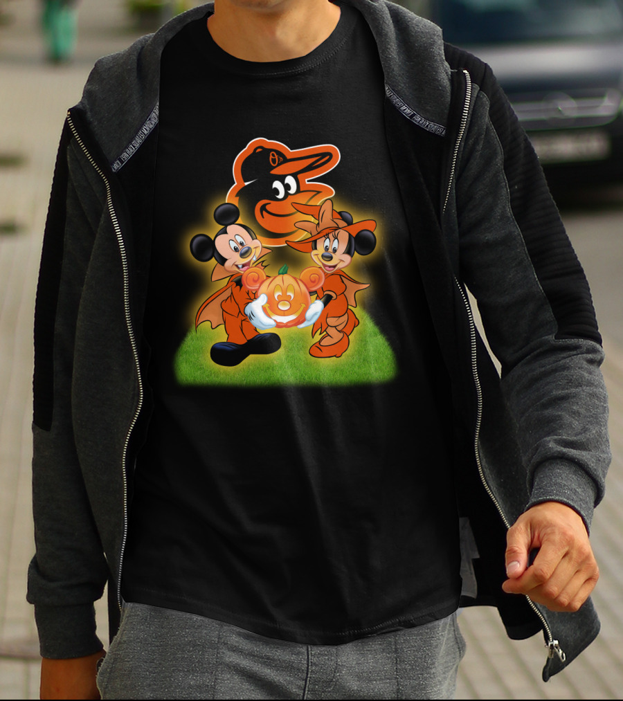 Baltimore Orioles Halloween Mickey Pumpkin T-Shirt