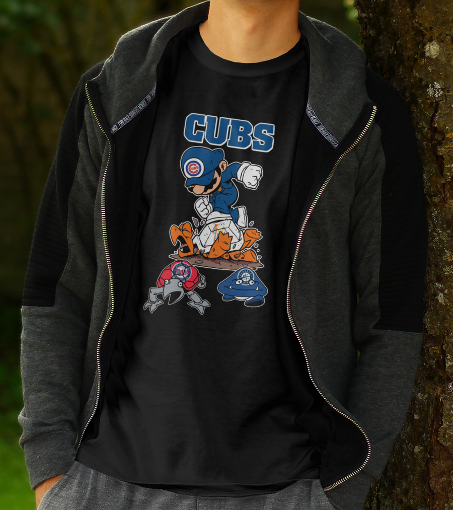 Cubs Character Defeating Cardinals And Brewers T-Shirt