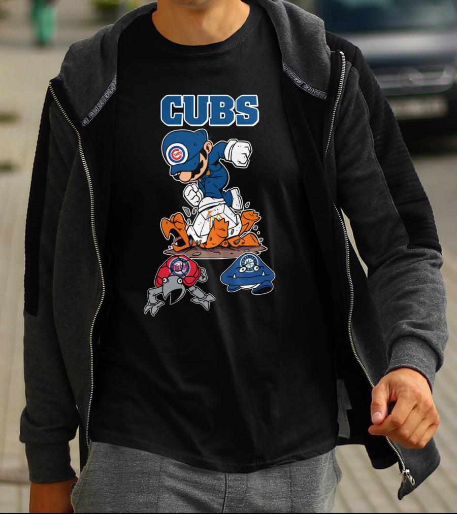 Cubs Character Defeating Cardinals And Brewers T-Shirt