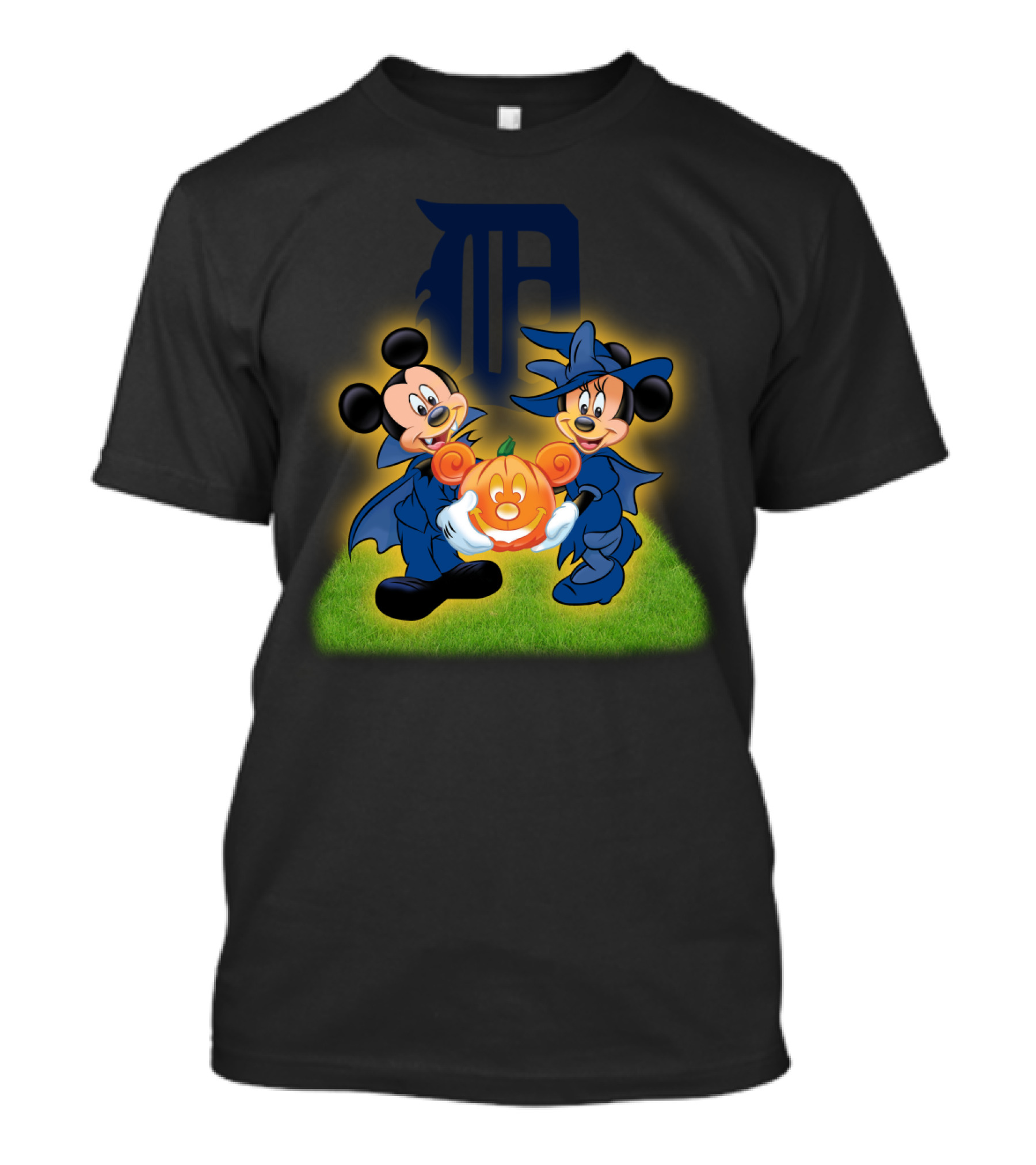 Halloween Detroit Tigers Mickey And Minnie Pumpkin T-Shirt