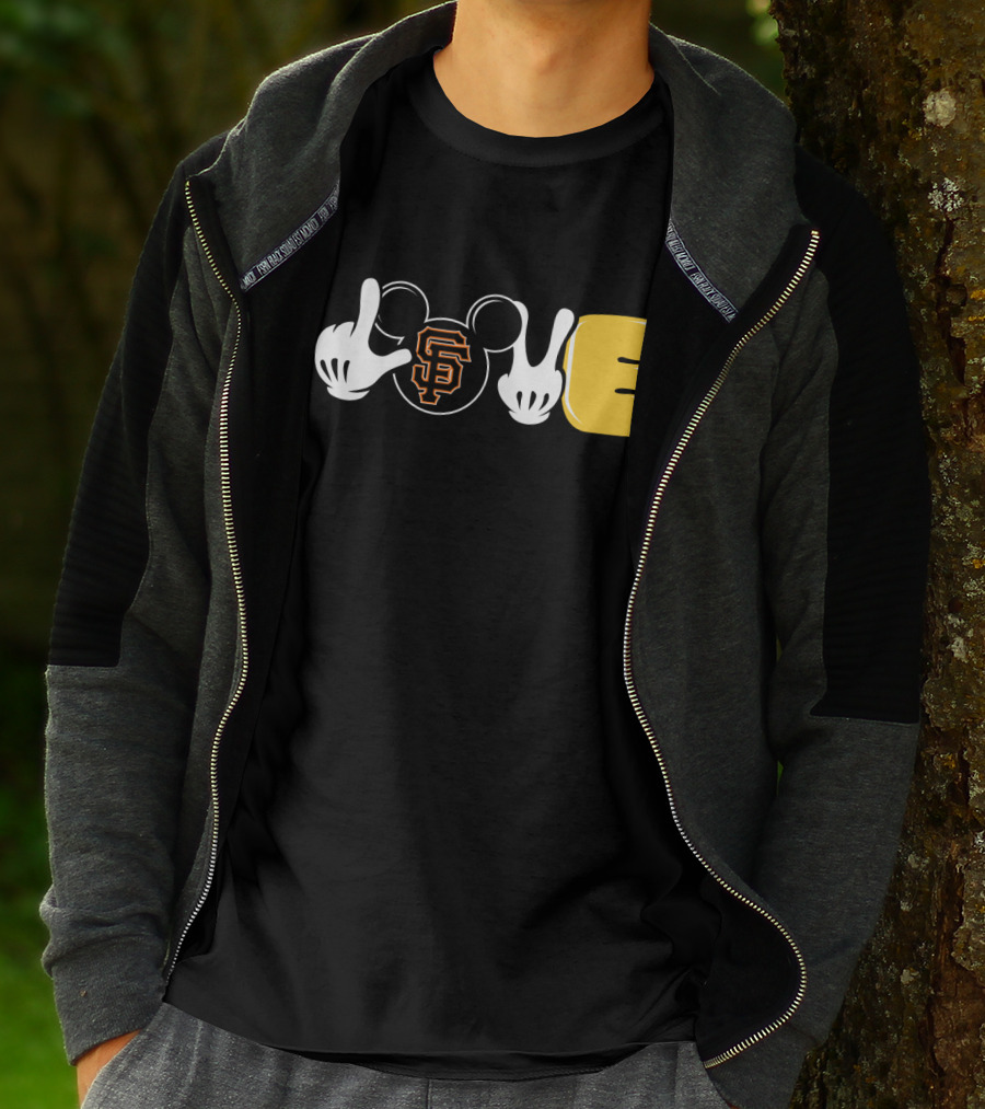 Love Sf Giants Mickey Hand Symbol T-Shirt