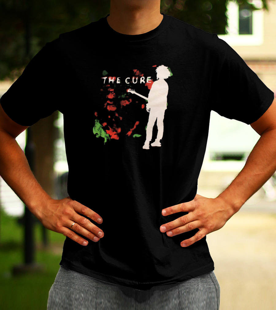 The Cure Guitarist Silhouette With Abstract T-Shirt