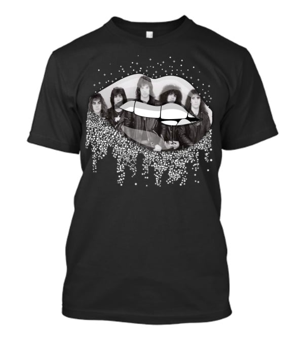 Anthrax Band Members In Stylized Lip Design With Sparkling Elements T-Shirt