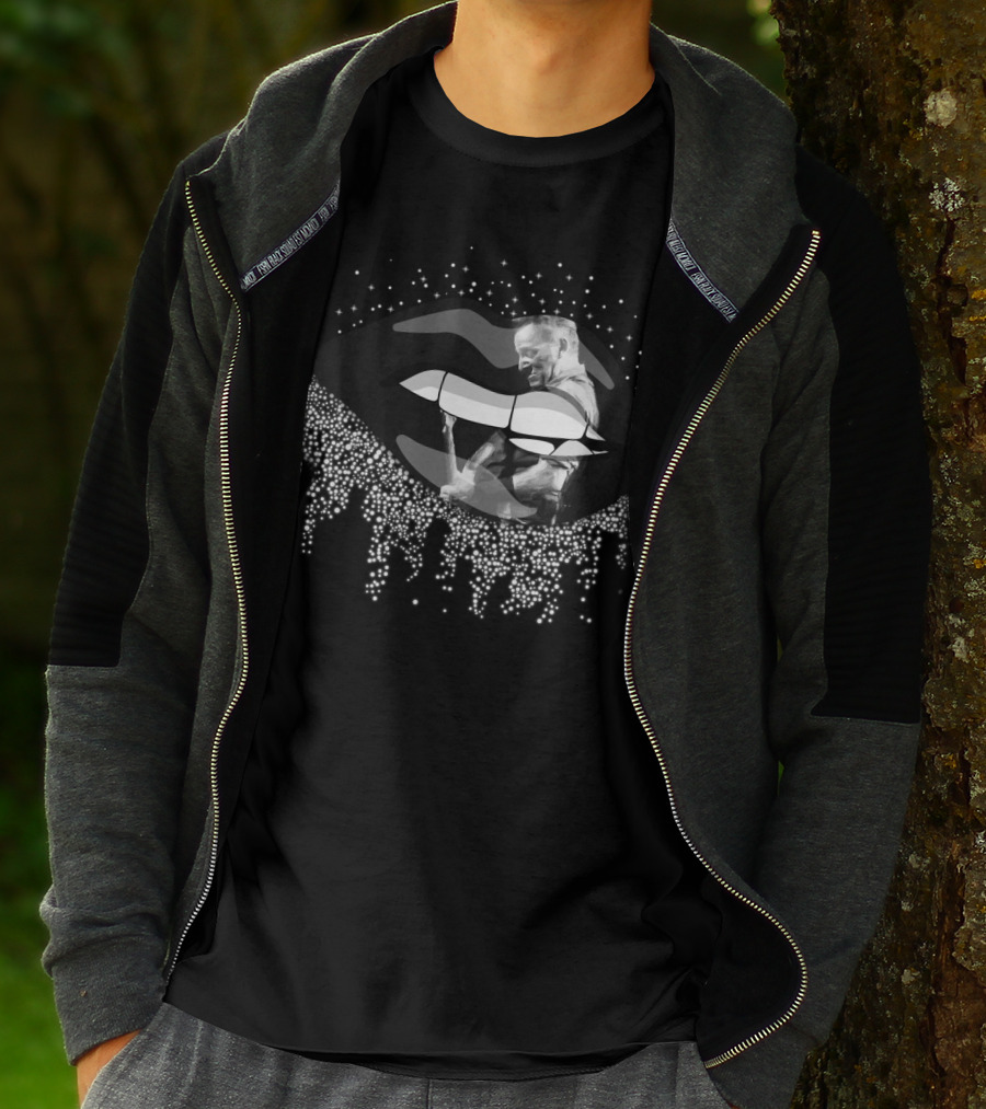 Bruce Springsteen Monochrome Lips And Guitar Silhouette Iconic T-Shirt