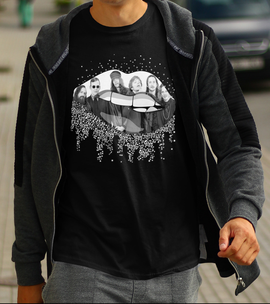 Cage The Elephant Sparkling Lips Band Members Photomontage T-Shirt