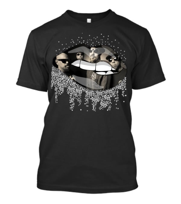 Cypress Hill Band Members Silhouette In Pixelated Lips T-Shirt
