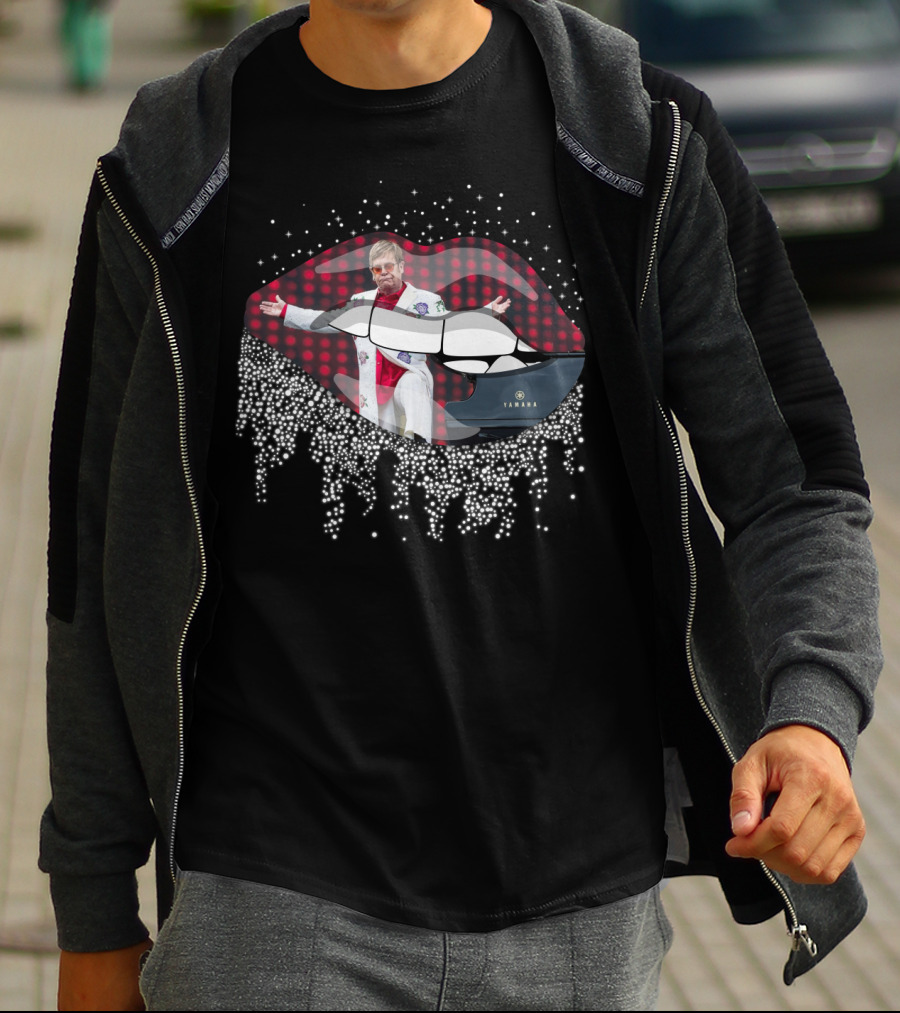 Elton John Yamaha Lips Sparkle Red Costume T-Shirt