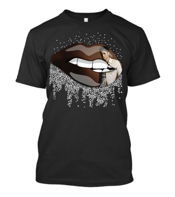 Enrique Iglesias Graphic With Sparkling Lips T-Shirt