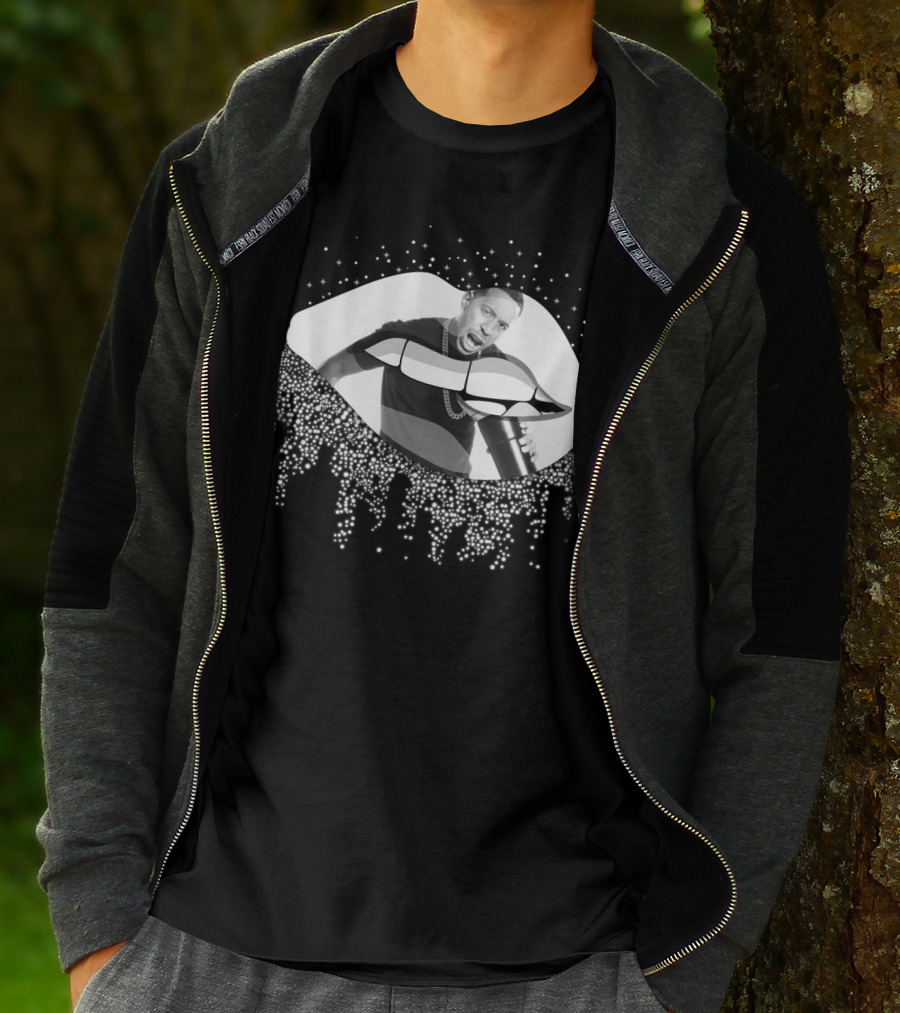 Ludacris Graphic Lips Illustration With Black And White Cup T-Shirt
