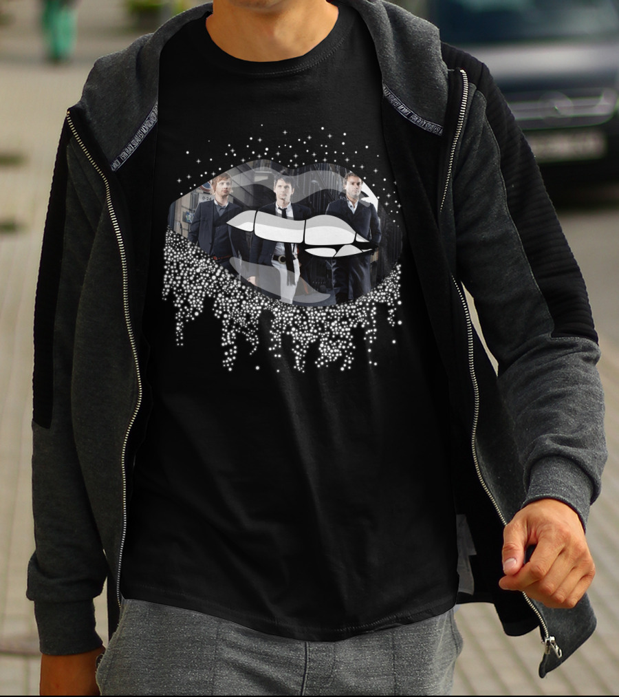 Muse Band Members White Lips Sparkling Drip T-Shirt