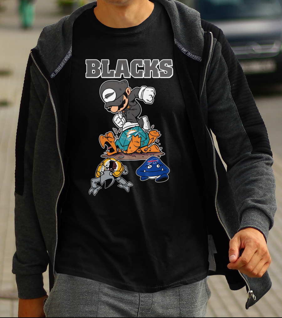 Blacks Rugby Victory With Cartoon Characters T-Shirt