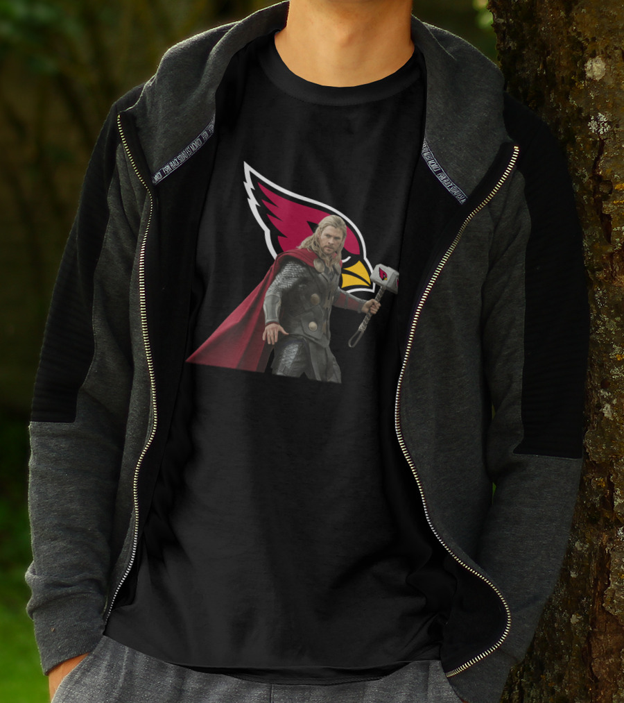 Arizona Cardinals Thor Crossover Featuring Iconic Team T-Shirt