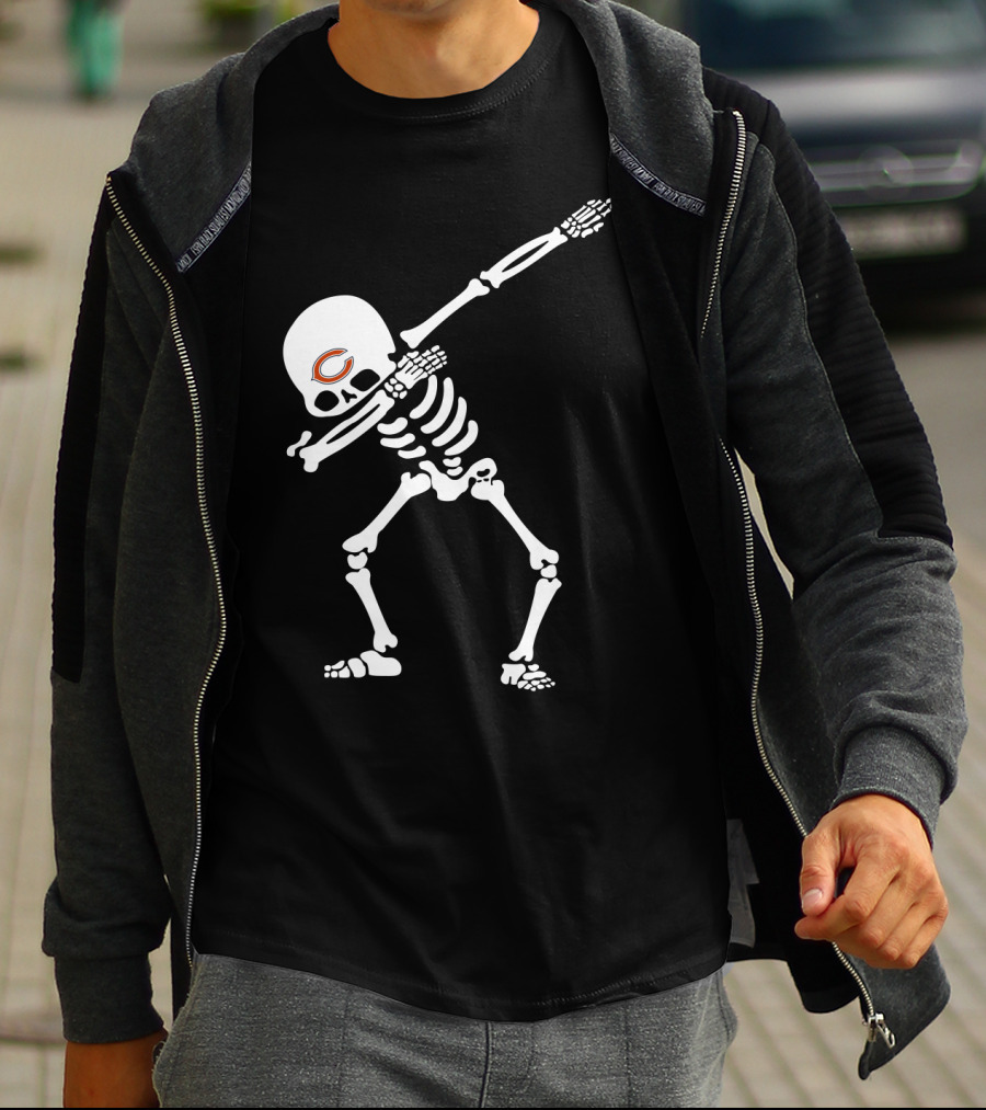 Skeleton Dab With Chicago Bears T-Shirt
