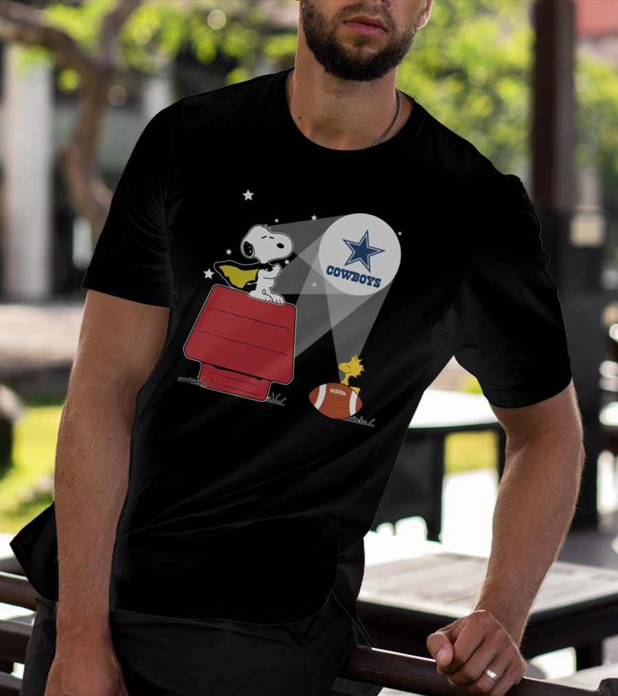 Snoopy And Woodstock Dallas Cowboys Star Symbol T-Shirt