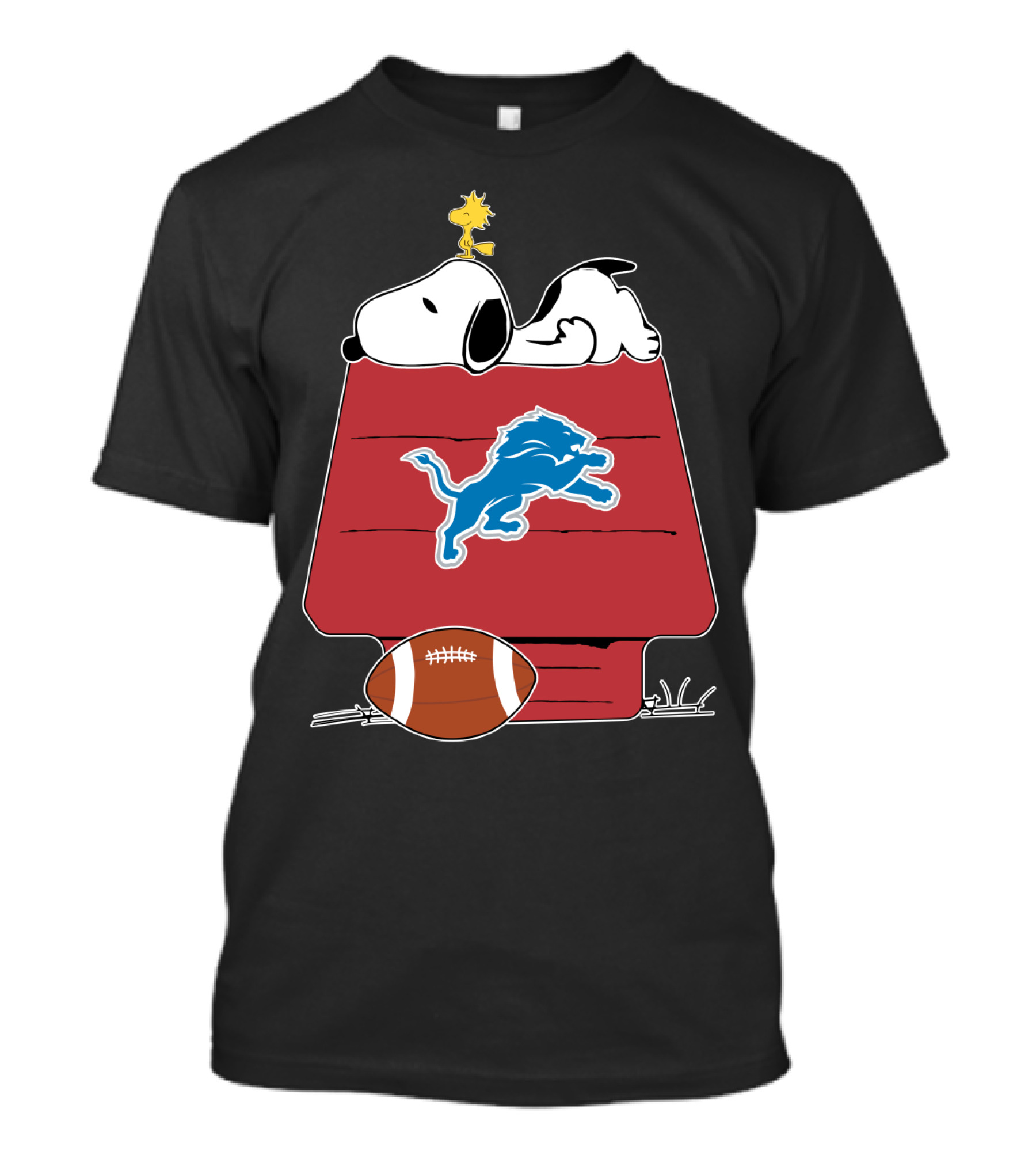 Detroit Lions Snoopy Woodstock Football T-Shirt