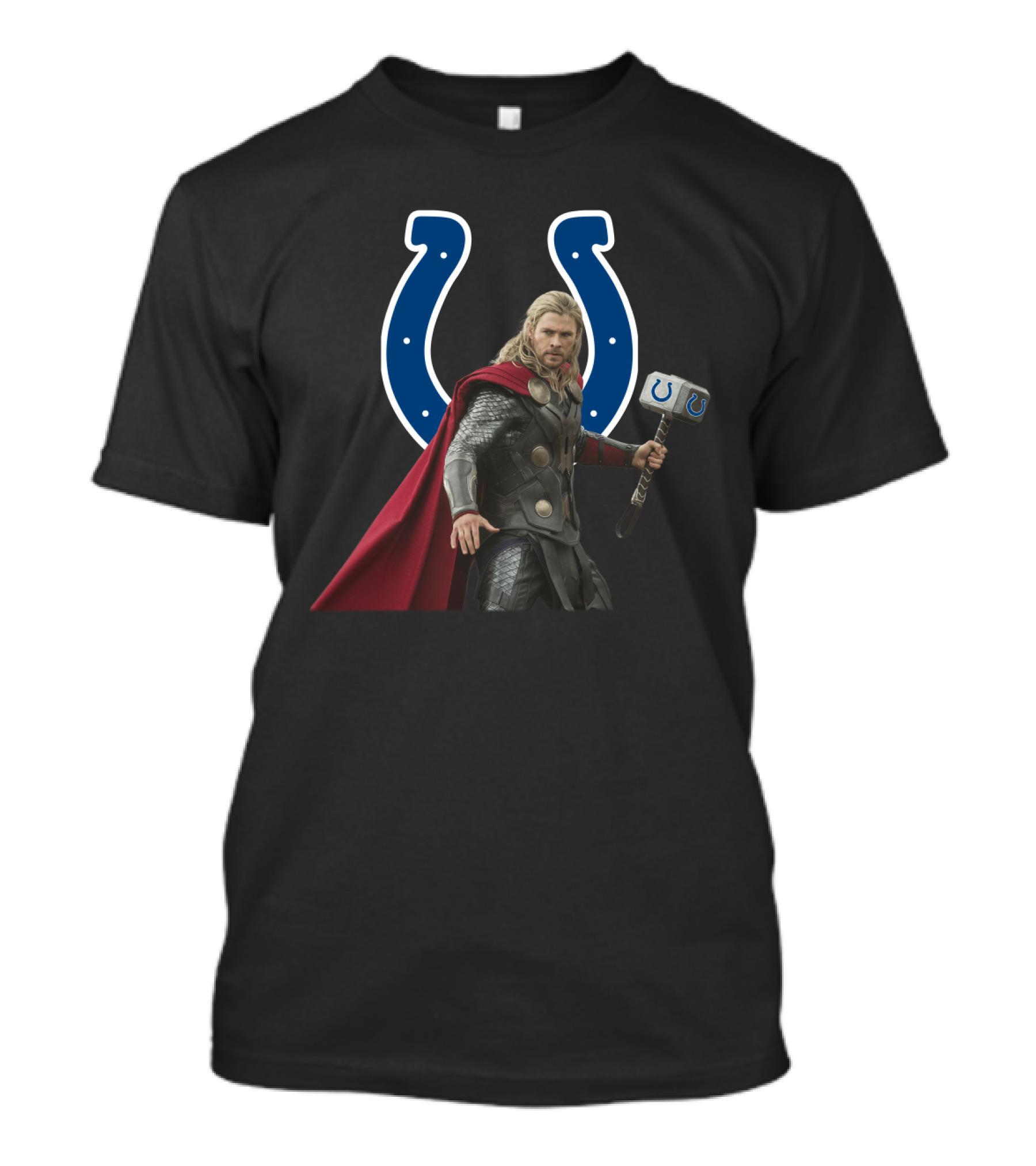 Indianapolis Colts Thor Hammer Logo Combination T-Shirt