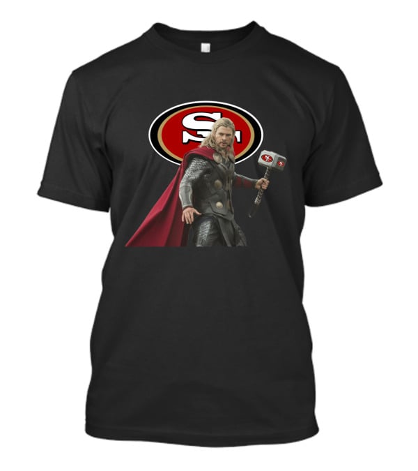 San Francisco 49ers Thor Collaboration Nfl Football T-Shirt