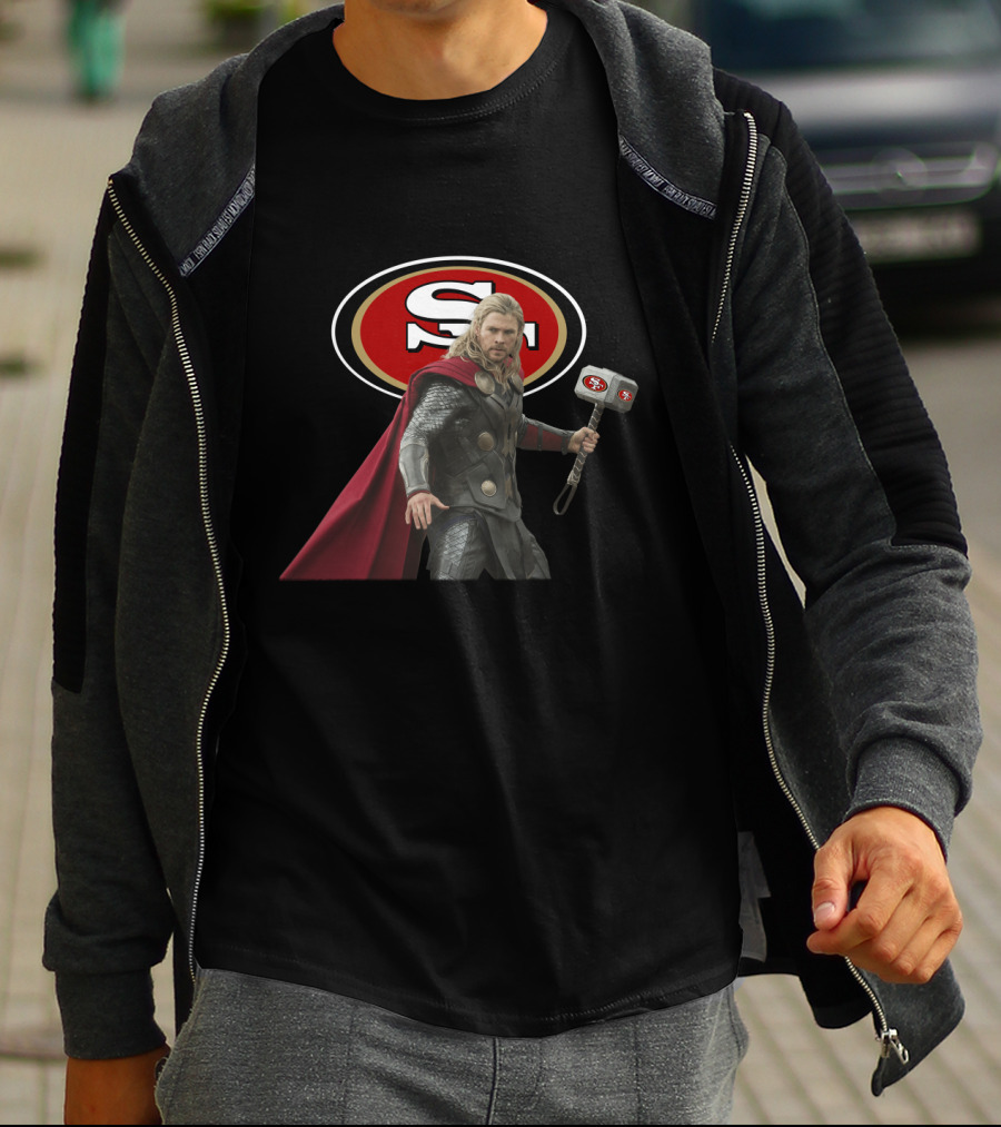 San Francisco 49ers Thor Collaboration Nfl Football T-Shirt