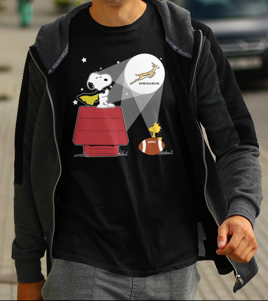 Springbok Spotlight Peanuts Snoopy Woodstock Rugby Adventure T-Shirt