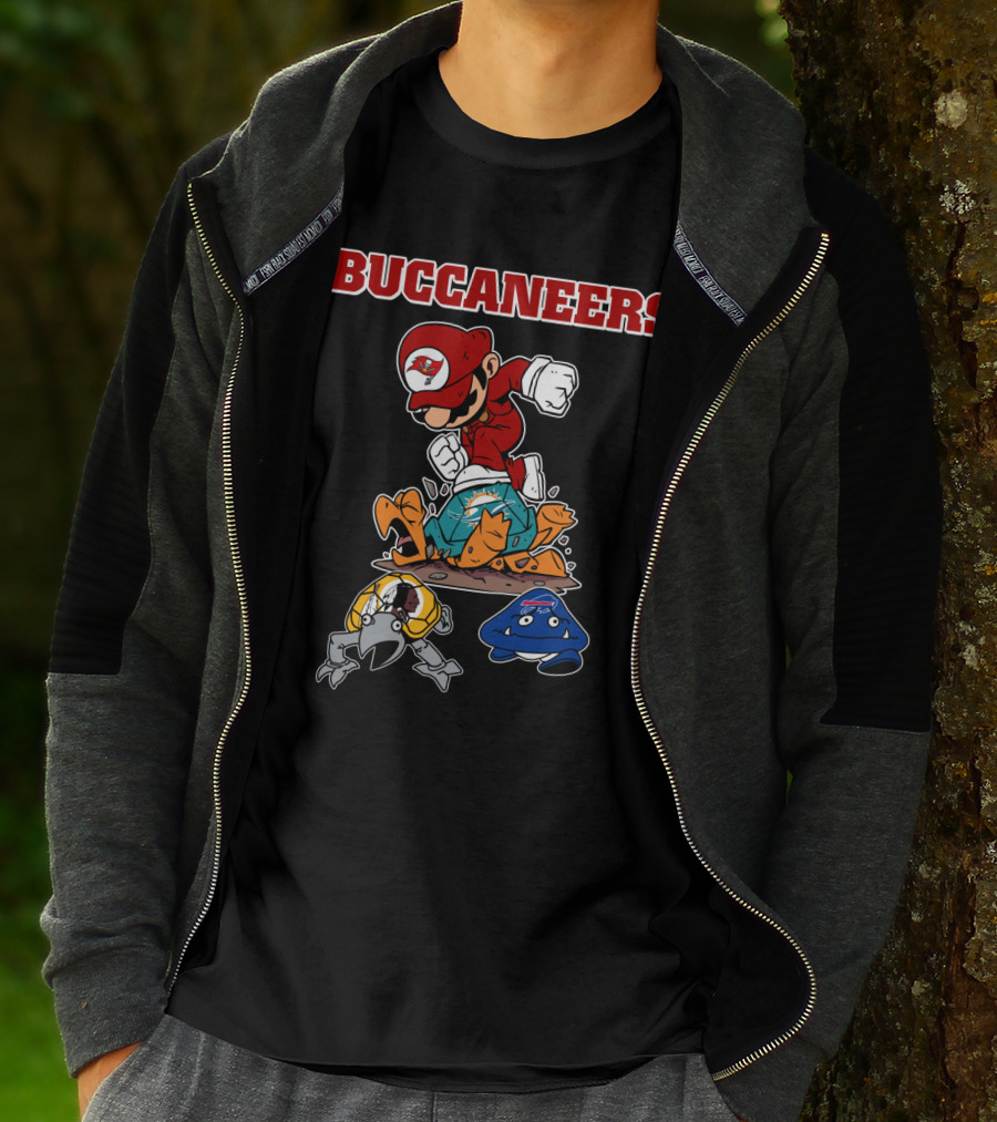 Buccaneers Mario Parody Jumping On Rivals T-Shirt