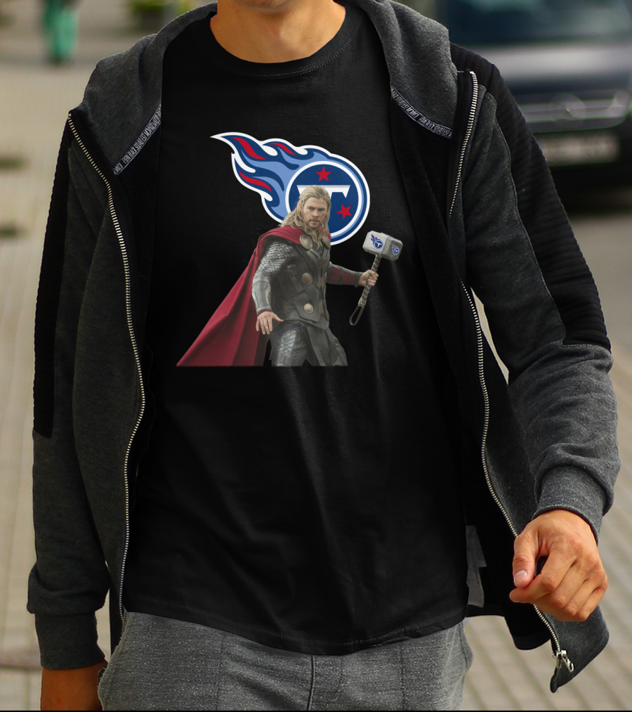 Tennessee Titans Thor Nfl Crossover With Hammer T-Shirt